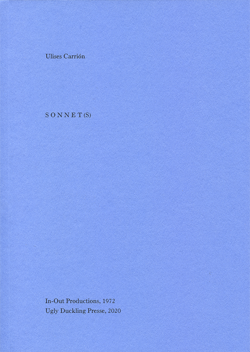 Sonnet(s) by Ulises Carrión